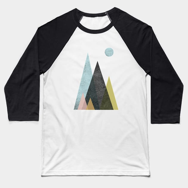 Scandi Mountains Baseball T-Shirt by UrbanEpiphany